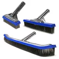 Produktbild: Premium Wand- und Boden-bürsten mit Metallborsten Reinungsbürste Beton Fliesen Mosaik Beckenbürste Algen Schwimmbecken Pool (3er Set Beckenbürsten (verstärkt, 12,5 cm, 25 cm & 45 cm))