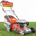 Produktbild: Benzin Rasenmäher mit Antrieb 51 cm Schnittbreite 5,2PS 3,8kW 5in1 Mulcher Mäher