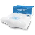 Produktbild: Gobikey Nackenkissen zum Schlafen, Orthopädisches Memory Foam-Kissen, 2-in-1 Ergonomisches Nackenkissen für Seitenschläfer mit Abnehmbarem und Waschbarem Bezug, 62 x 39 x 11/13 cm, Weiß