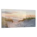 Produktbild: DEQORI Küchenrückwand Glas | Motiv Abendruhe am Strand | 100x50 cm cm | Bad- oder Herd-Rückwand | Herdblende Spritzschutz für Küche & Badezimmer | moderne Deko für Fliesenspiegel