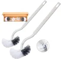 Produktbild: EINESIN 2 Pack Toilettenbürste, Klobürste mit randreiniger, Upgrade WC Bürste, Klobürste gebogen, Langer Stiel, Kunststoff-Toilettenbürstenset mit Starken Borsten für Tiefenreinigung