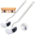 Produktbild: Klobürste Set aus Kunststoff: 2er Pack mit Randreinigung und ergonomischem Griff