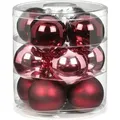 Produktbild: Weihnachtskugeln Glas 8cm, 12 Stück, Farbe:Berry Kiss ( Beere glanz / matt ) - bordeaux