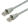 Produktbild: TELEGARTNER Patchkabel Kategorie 6A LSZH 5,0 m grau – RJ45 Kabel mit 180 Grad Tülle und Rasthebelschutz, Belegung nach EIA/TIA 568B