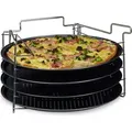 Produktbild: relaxdays Pizzablech 4er Set mit Ständer