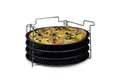 Produktbild: relaxdays Pizzablech 4er Set mit Ständ, Eisen