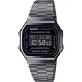 Produktbild: Casio Unisex Quartz Armbanduhr, 36.00mm GehäusegröÃŸe mit LCD digital Zifferblatt und schwarz Metallarmband Armband A168WEGG-1BEF