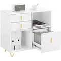 Produktbild: SoBuy Aktenschrank, Weiß, Holzwerkstoff, Metall, 80x75x40 cm, Arbeitszimmer, Aktenschränke