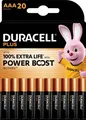 Produktbild: Duracell Plus Power Boost Micro (AAA)-Batterie Alkali-Mangan 1.5V 20St.