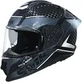 Produktbild: SMK Motorradhelm Titan Carbon Nero 06 Helm, vorbereitet für Kommunikationssystem,Notfallsystem-Polsterung (EQ weiß L (59)