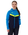 Produktbild: JAKO Kapuzenjacke Iconic (Polyester-Fleece, Seitentaschen mit Reißverschluss) marineblau/hellblau/gelb Damen, Größe: 42