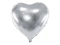 Produktbild: Folienballon Herz 51cm - Ballon für Helium oder Luft - Großer Luftballon für Hochzeit Geburtstag Babyparty - Folienluftballon als Hochzeitsdeko Geburtstagsdeko Partydeko - Silber