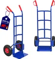 Produktbild: Sackkarre ODIN mit klappbarer Schaufel, gebogenen Streben & pannensichere PolyurethanBereifung | Traglast 200kg | HxBxT 115x54x44cm | Blau | Transportkarre Staplerkarre klappbar
