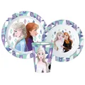 Produktbild: Disney Die Eiskönigin Elsa Kinder Geschirr-Set 3 teilig Becher Teller Schüssel