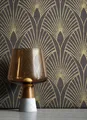 Produktbild: NEWROOM Vliestapete Schwarz Gold Art Deco Pfauenfeder Glamour Wohnzimmer Edel