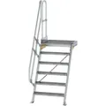 Produktbild: Günzburger Steigtechnik - Treppe Mit Plattform 60° Stufenbreite 800 Mm 6 Stufen Aluminium Geriffelt - 600386