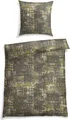 Produktbild: Schiesser Bettwäscheset Bator | 2-teilig | Grafikprint | Baumwollsatin | 100% Baumwolle | Reißverschluss | 135x200cm + 80x80cm | Oliv