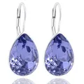 Produktbild: 925 Ohrringe Silber Lila Kristalle Tanzanite Tropfen Silberschmuck Damen-Ohrringe Silber NOBEL SCHMUCK