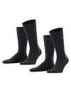 Produktbild: ESPRIT Herren Socken Basic Uni Multipack M So Baumwolle einfarbig 2 Paar, Schwarz Black 3000, 43-46