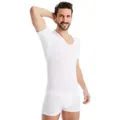 Produktbild: FINN Design Unterhemd Anti-Schweiß Shirt Herren mit V-Ausschnitt und integrierten Achselpads Garantierter Schutz vor Schweißflecken und Schweißgeruch weiß XXL