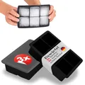 Produktbild: Blumtal Eiswürfelformen Silikon 3er Set - 6er Eiswürfelform mit Deckel - BPA-freie Silikon Eiswürfelform groß - Ice Cube Tray lebensmittelecht - Ice Tray - Schwarz