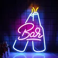 Produktbild: Wanxing Bar Neon Schild Bar Neonlicht Schriftzug Leuchtreklamen,Beer Neon Sign Mehrfarbige Bar Neon Light für Wanddekoration,LED Schilderlicht mit USB-Stromversorgung für Hausbar,Club,Bistro,Party