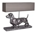 Produktbild: Tischlampe XXL Dackel Lampe Tischleuchte Silber Dachshund Nachttischlampe Hund