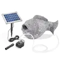 Produktbild: Esotec Solar Wasserspeier Set Fisch, Teichpumpe, Teichfigur Gartenfigur Gartenstatue, Tauchpumpe, Gartenbrunnen, Wasserspiel Springbrunnen für außen Outdoor, Vogeltränke H=22cm 101665