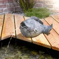 Produktbild: esotec Wasserspeier mit Solarpumpe FISCH | Teichfigur Gartenfigur H=22cm 101665
