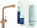 Produktbild: Grohe Einhand-Spültischbatterie BLUE HOME Starter-Kit, L-Auslauf warm sunset gebürstet