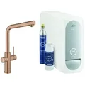 Produktbild: Grohe Blue Home Spültisch-Einhebelmischer 31454DL1 warm sunset gebürstet, L-Auslauf-Starter Kit