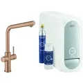 Produktbild: Grohe Blue Home Einhand-Spültischbatterie Starter Kit, Ausladung 221mm, L-Auslauf, mit Filter- und Kühlfunktion, 31454DL1, Farbe: warm sunset gebürstet