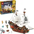 Produktbild: LEGO Creator 3-in-1 Piratenschiff Set, Spielzeug mit 3 Baumöglichkeiten, Baue in Piraten-Taverne oder Pirateninsel mit Totenkopf um, inklusive 3 M... - Bronze
