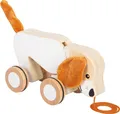 Produktbild: small foot trekspeelgoed hond met knisperende oren van hout, trekspeelgoed met r