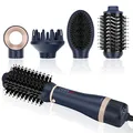 Produktbild: 4 IN 1 Haartrockner Warmluftbürste Set, PARWIN PRO BEAUTY Styler-Set, Föhnbürste mit 4 Aufsätze zum Trocknen, Glätten, Volumen und Stylen, Ionen Pflege, 1000 Watt, Preußischblau