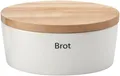 Produktbild: Continenta Brotkasten, Keramik, (1-tlg), Brottopf, mit Holzdeckel, auch als Brotschneidbrett nutzbar