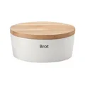 Produktbild: CONTINENTA Brottopf oval mit Holzdeckel  30 x 23 x 13,5 cm weiß