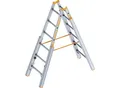 Produktbild: Layher Treppen-Stehleiter, mit Niveauausgleich, beidseitig begehbar, 6 Sprossen