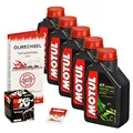 Produktbild: Motul 10W-40 Öl + K&N Ölfilter für Suzuki VS 1400 Intruder, 87-03, VX51L - Ölwechselset inkl. Motoröl, Filter, Dichtring