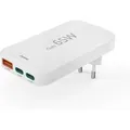 Produktbild: Hama Schnellladegerät 2x USB-C 1x USB-A flaches Mini-Ladegerät PD 65 W WS