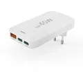 Produktbild: HAMA Schnellladegerät 2x USB-C 1x USB-A flaches Mini-Ladegerät PD 65W weiß