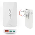Produktbild: Hama USB C Ladegerät (Schnellladegerät 65 Watt, Ladestecker für Steckdose 2X USB-C, 1x USB-A, für Handy, Laptop, Tablet, unterstützt Power Delivery, Mehrfach USB-Ladegerät mit GaN-Technologie) weiß