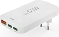 Produktbild: Hama Schnellladegerät 65W | USB-C Ladegerät | 2x USB-C & USB-A | Power Delivery | Quick Charge | extra flach | weiß