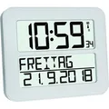 Produktbild: TFA Wanduhr 60.4512.02 Timeline, Kunststoff, digital, Funkuhr, 25,8 x 21,2 cm, weiß, mit Datumsanzeige, lautlos