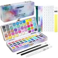 Produktbild: Aquarellfarben Set 100 Farben in Tragbarer Box Wasserfarben für Reisen Aquare...