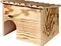 Produktbild: dobar® 22232FSCe Igelhaus als Bausatz - Igelschlafhaus aus Massivholz - Igelhöhle für den Garten - Igelschlafplatz mit Schleuse - Igelhotel mit Schutz vor Fressfeinden - 30,5 x 26,5 x 24 cm - Geflammt