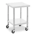 Produktbild: Royal Catering RCAT-60/60-W Edelstahl Tisch Arbeitstisch mit Rollen 60x60cm 120kg Tragkraft