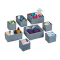 Produktbild: Relaxdays Schubladen Organizer, 8-teiliges Wäscheorganizer Set, 3 Größen, für Kleiderschrank & Schublade, faltbar, grau