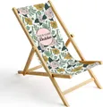 Produktbild: Personalisierbarer Holz Liegestuhl Klappbar Klappliegestuhl Sonnenliege Strandstuhl Wechselbezug Motiv Azalien und Rosen [119]