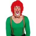 Produktbild: Bunte Clownperücke rot für Herren Karneval Mottoparty Fasching Cosplay